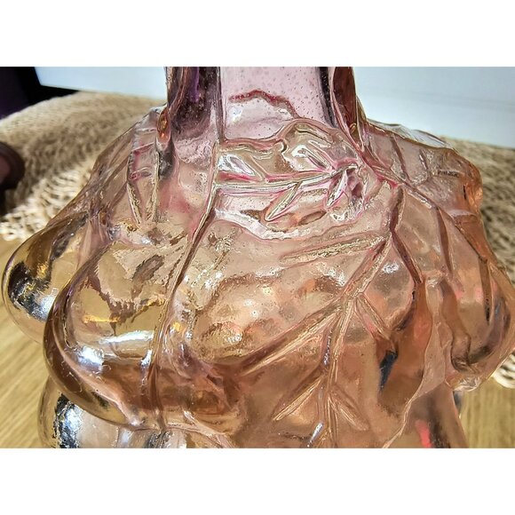 Vintage Grape Cluster Bottle, Clear Pinkish Purple Flashed Glass Heavyweight EUC - Picture 9 of 10